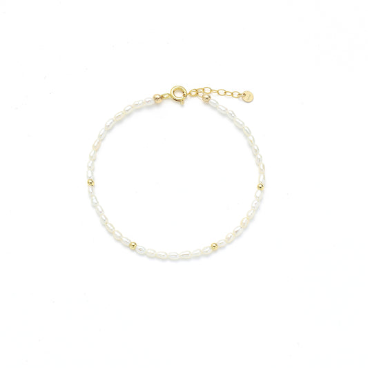 14K Gold Filled Pearl Bracelet - Milky Way