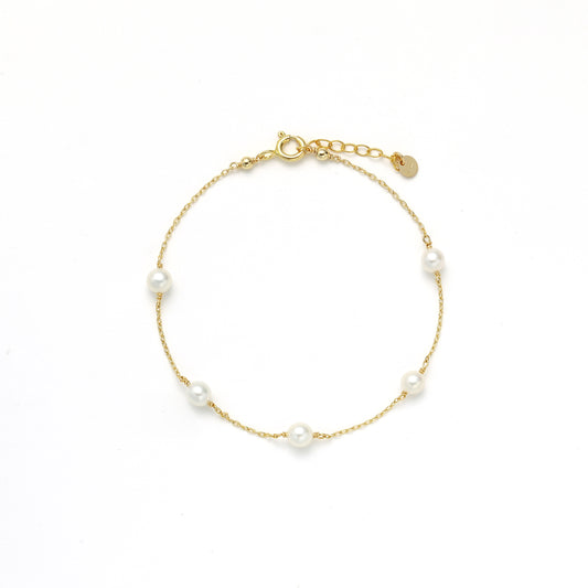 14K Gold Filled Pearl Bracelet - Astrid