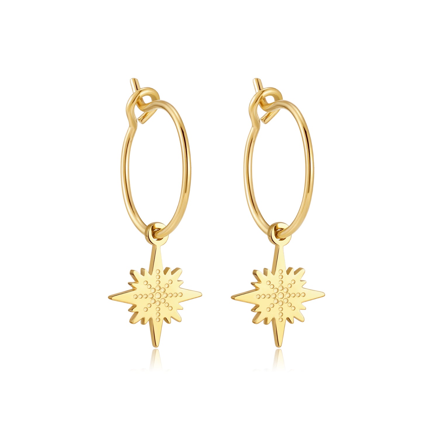 North Star Hoop Earrings