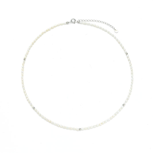 Sterling Silver Pearl Necklace - Milky Way