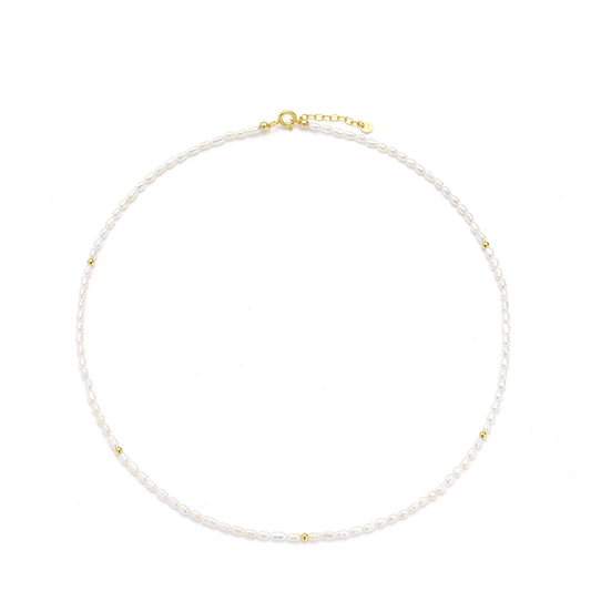 14K Gold Filled Pearl Necklace - Milky Way