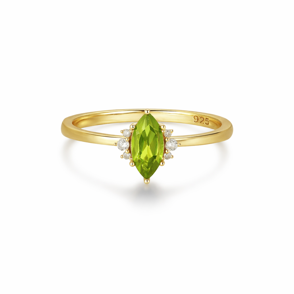 18K Gold Vermeil Peridot birthstone Ring