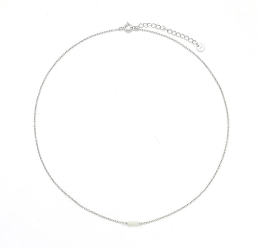 Sterling Silver Pearl Necklace - Mira