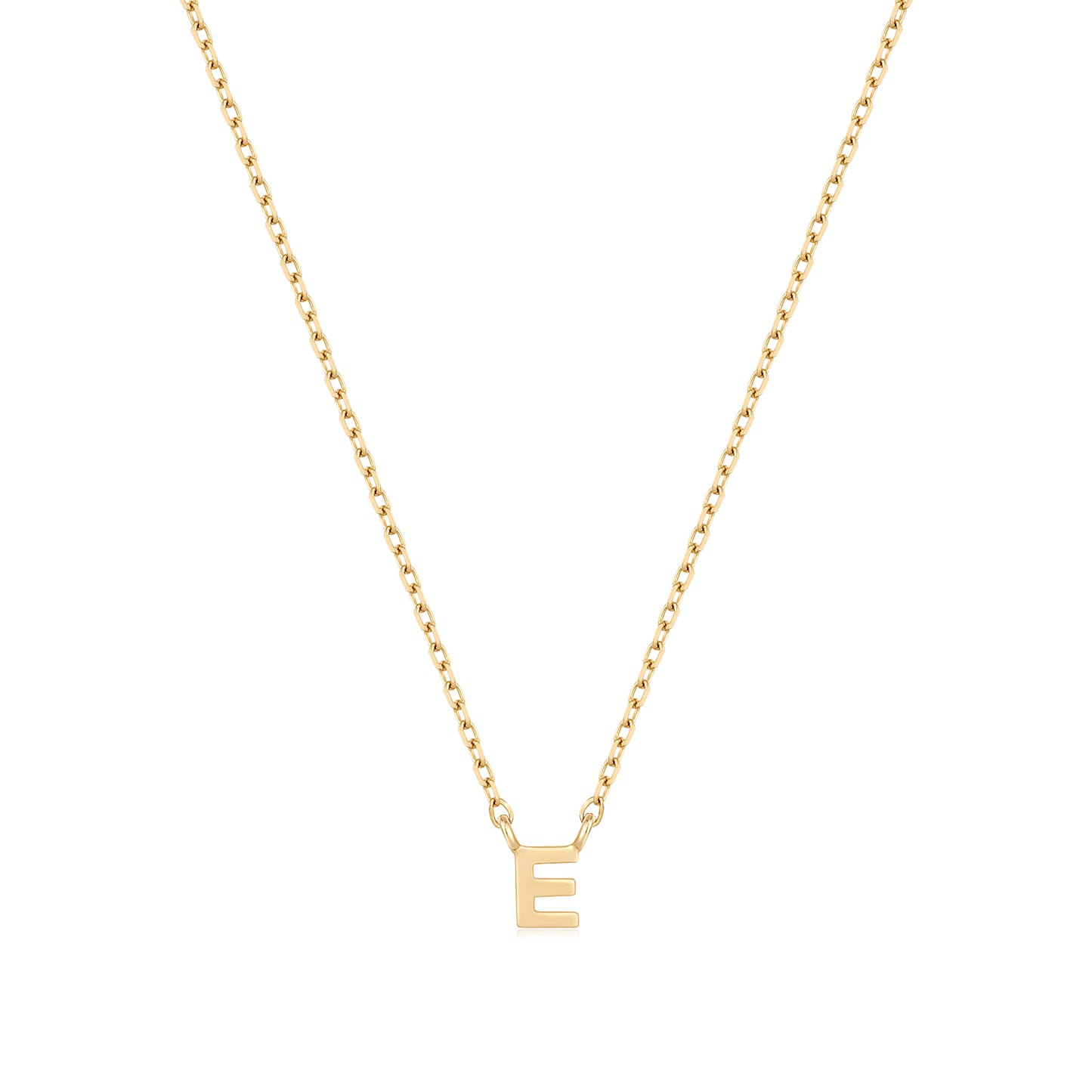 9K Solid Gold Initial Charm Necklace
