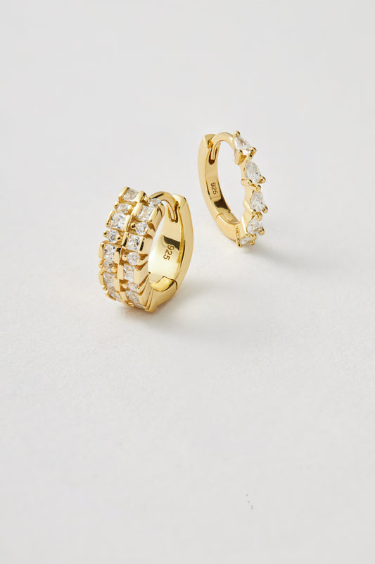 14k Gold Vermeil Ear Party Huggie Earrings