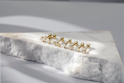 Sterling Silver 14K Gold Plating Ear Party Earring studs