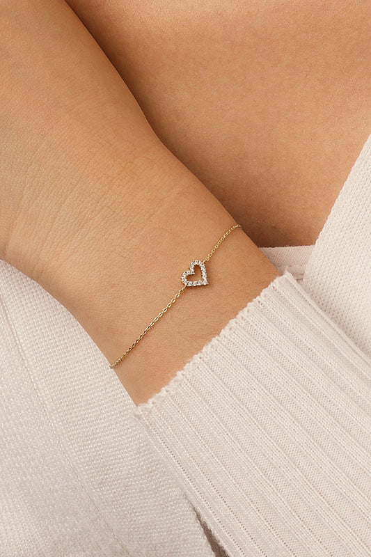 14k Gold Vermeil Eternal Heart Bracelet