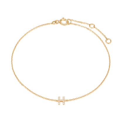 9K Solid Gold Initial Charm Bracelet