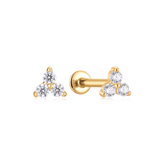 9K Gold Lab-Grown Diamond Cartilage Studs