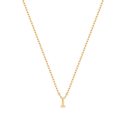 9K Solid Gold Initial Charm Necklace