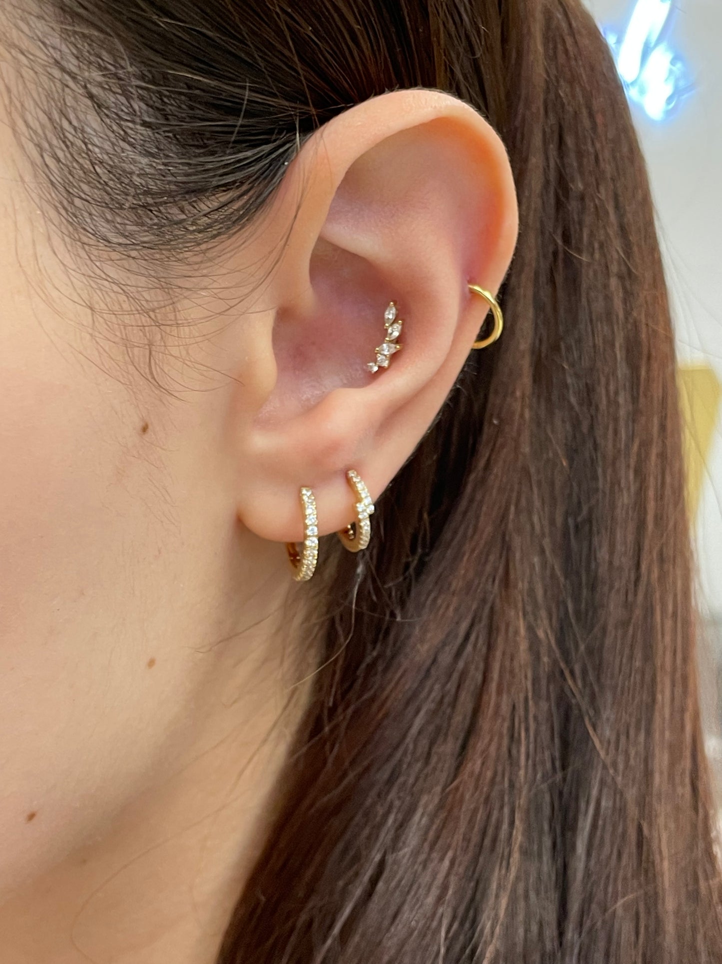 14k Gold Vermeil Ear Party Huggie Earrings