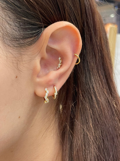 18k Gold Vermeil Ear Party Huggie Earrings