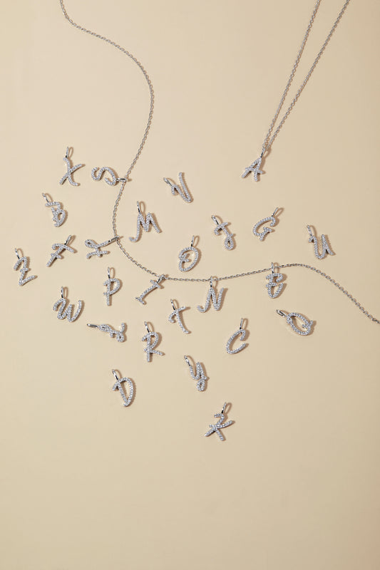 Sterling Silver Initial Charm Necklace