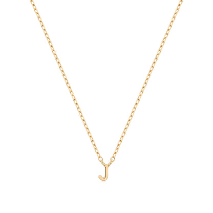 9K Solid Gold Initial Charm Necklace
