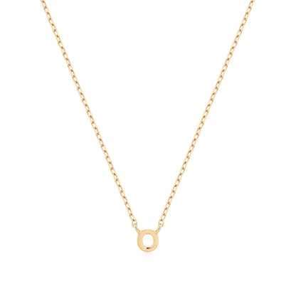 9K Solid Gold Initial Charm Necklace