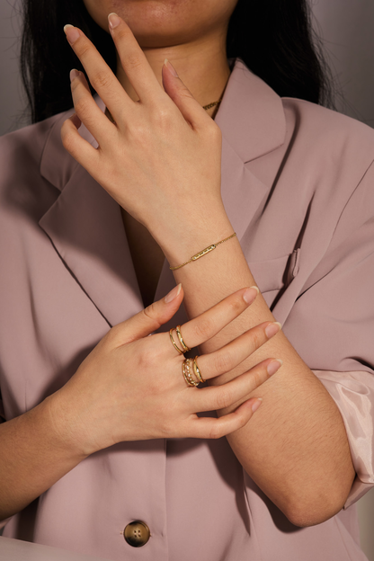 Sterling Silver 14K Gold Plated Galaxy Bracelet