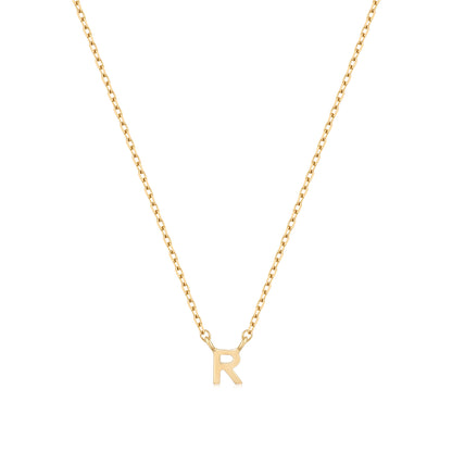 9K Solid Gold Initial Charm Necklace