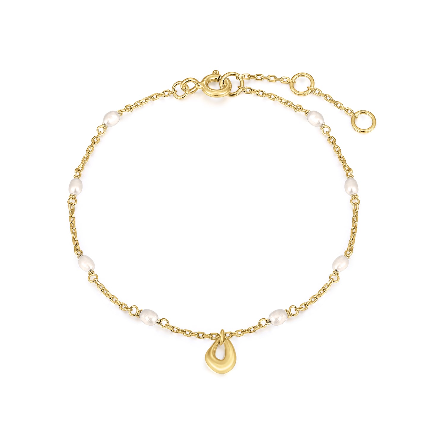 Sterling Silver with 14K Gold Plating Unique twinning Pearl Bracelet