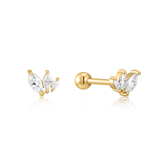Sterling Silver 14K Gold Plated Ear Party screw ball studs