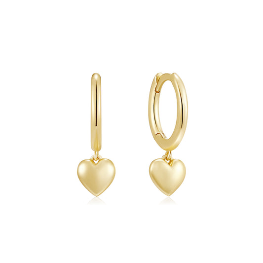 14k Gold Vermeil Eternal Heart Hoop Earring