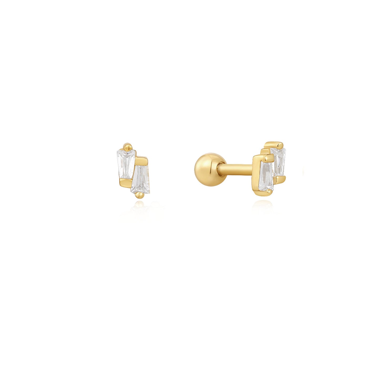 Sterling Silver 14K Gold Plating Ear Party screw ball studs