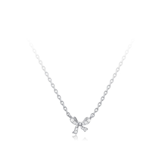 Sterling Silver Bow Tie Necklace