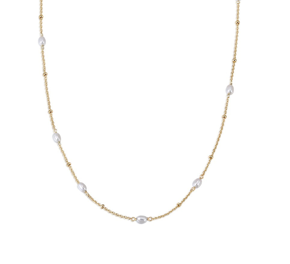 14k Gold Vermeil Starlit Pearl Necklace