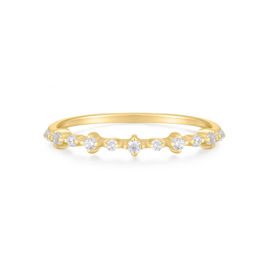 Sterling Silver 14K Gold Plating Galaxy Ring