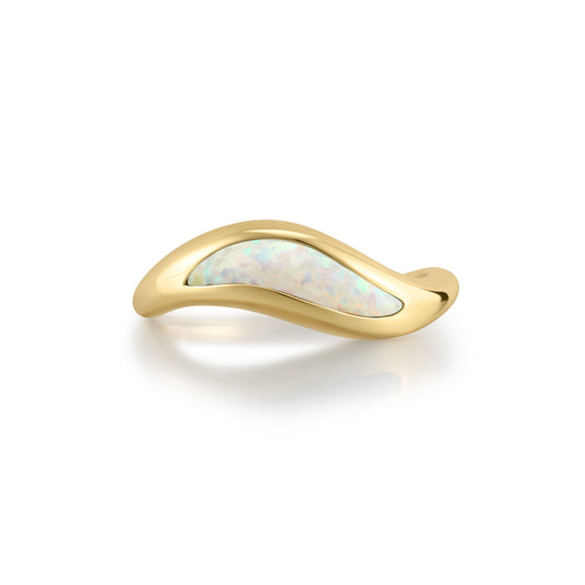 14k Gold Vermeil Wave Opal Ring