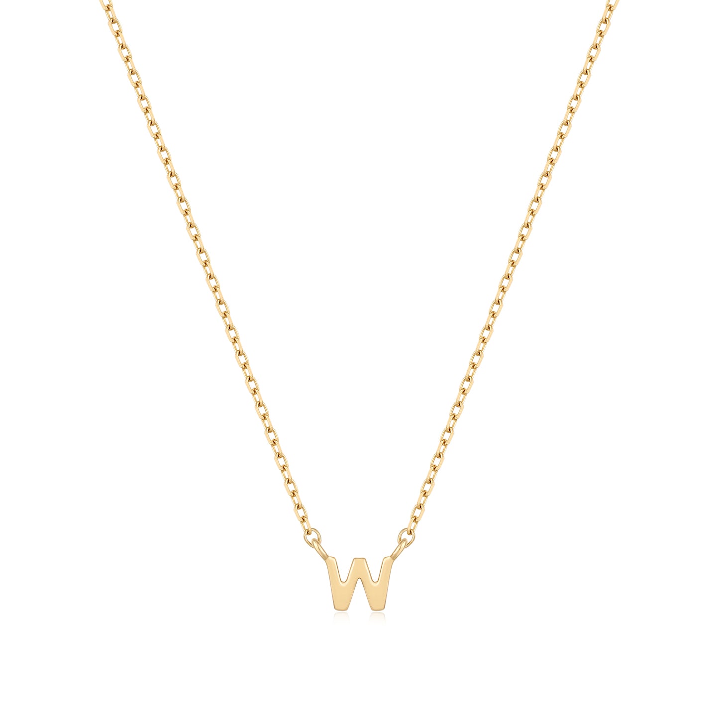 9K Solid Gold Initial Charm Necklace