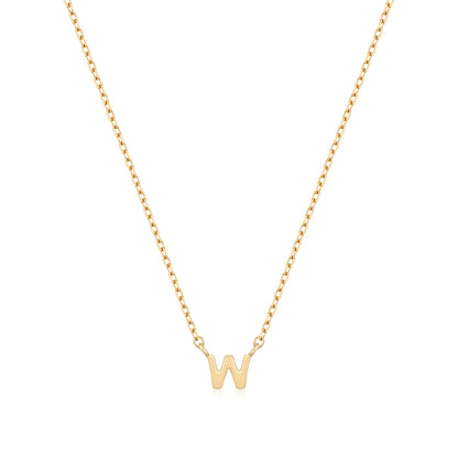 9K Solid Gold Initial Charm Necklace