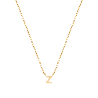 9K Solid Gold Initial Charm Necklace