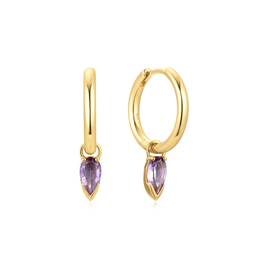 18K Gold Vermeil Dewdrop Topaz Earring