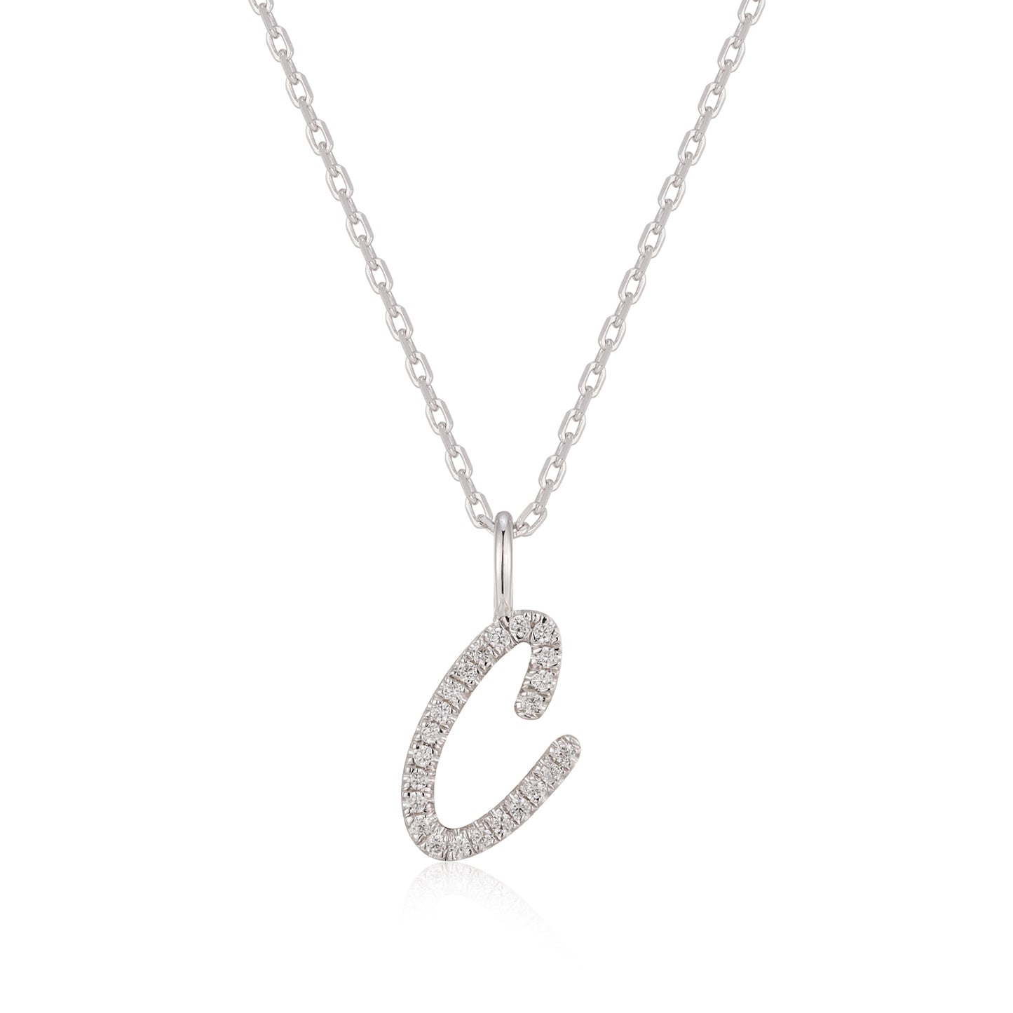 Sterling Silver Initial Charm Necklace